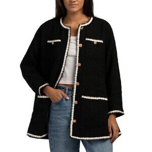DALIA MACPHEE Black Wool Blend Jacket